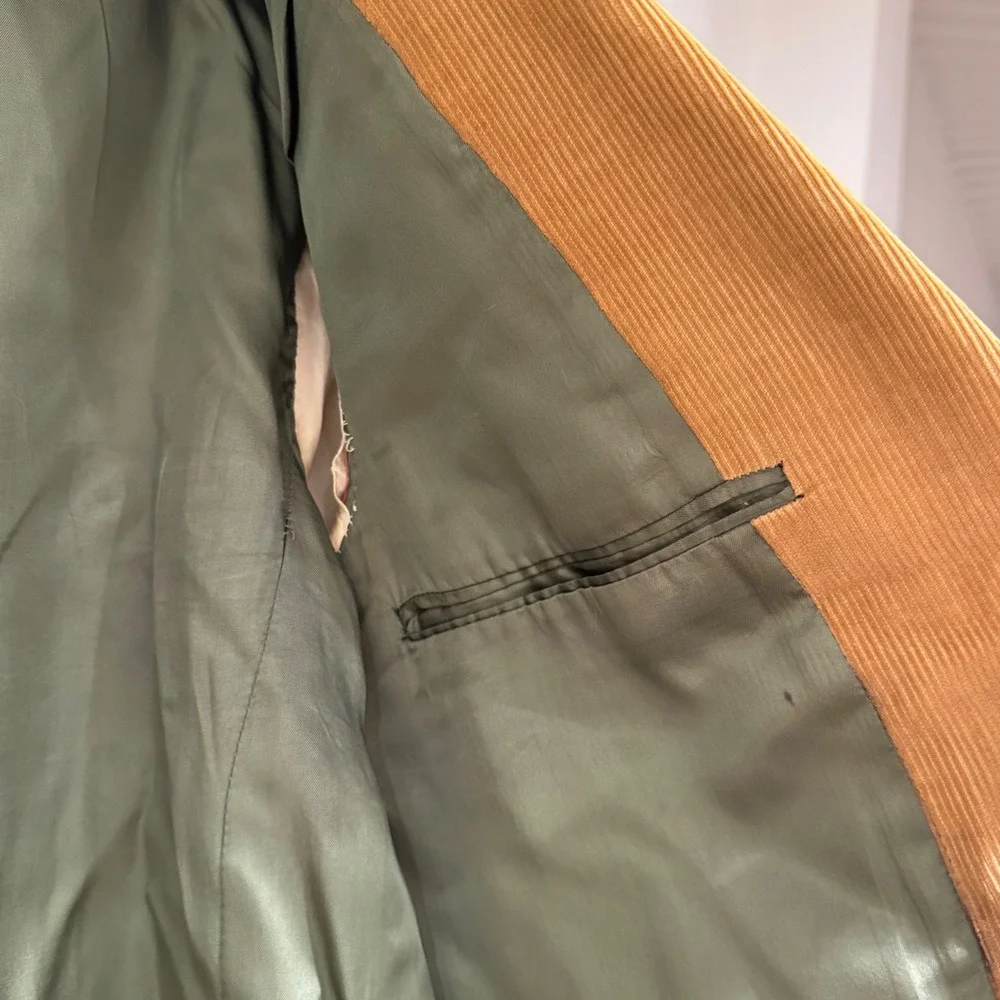 Vintage JOS A BANK Tan Corduroy Blazer Sport Coat Mens Two Button Estimated‎ 48R